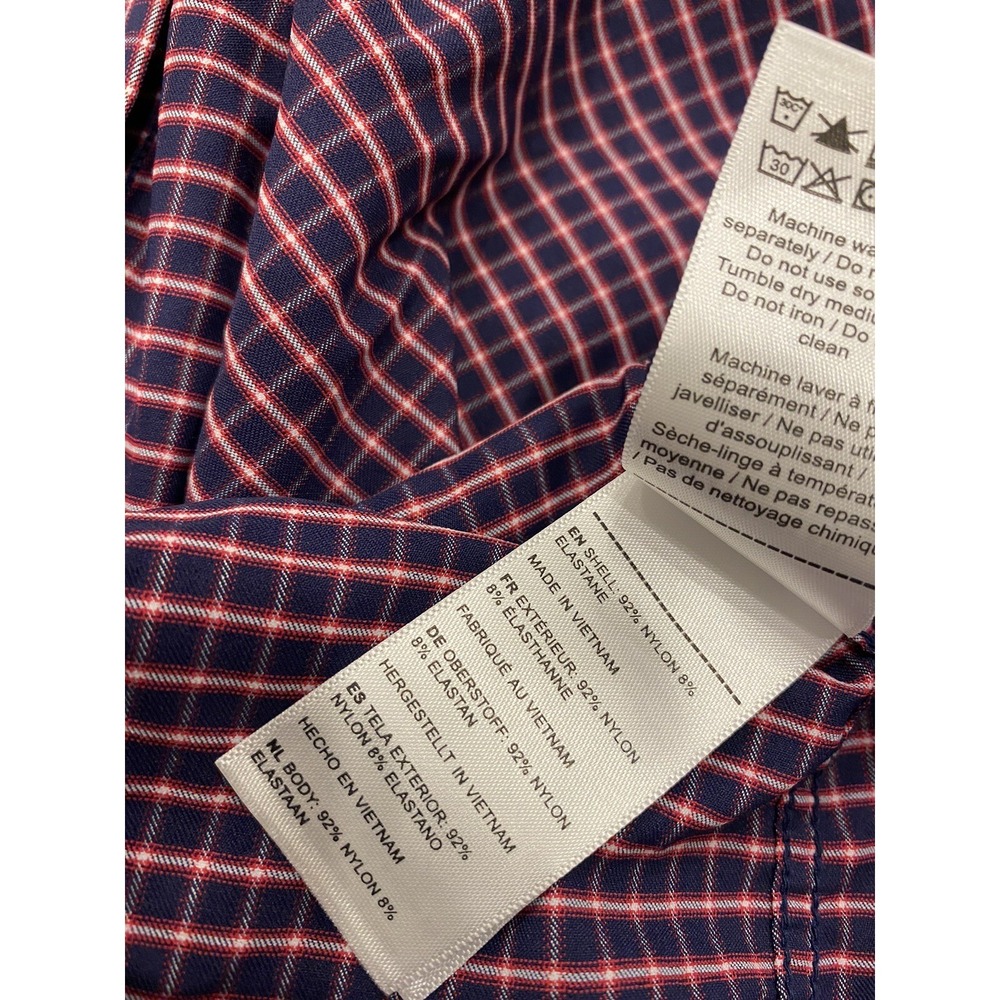 NWT UNTUCKit Mens Red Plaid Long Sleeve Performance Button Up Shirt Size XXL 2XL - Picture 8 of 8